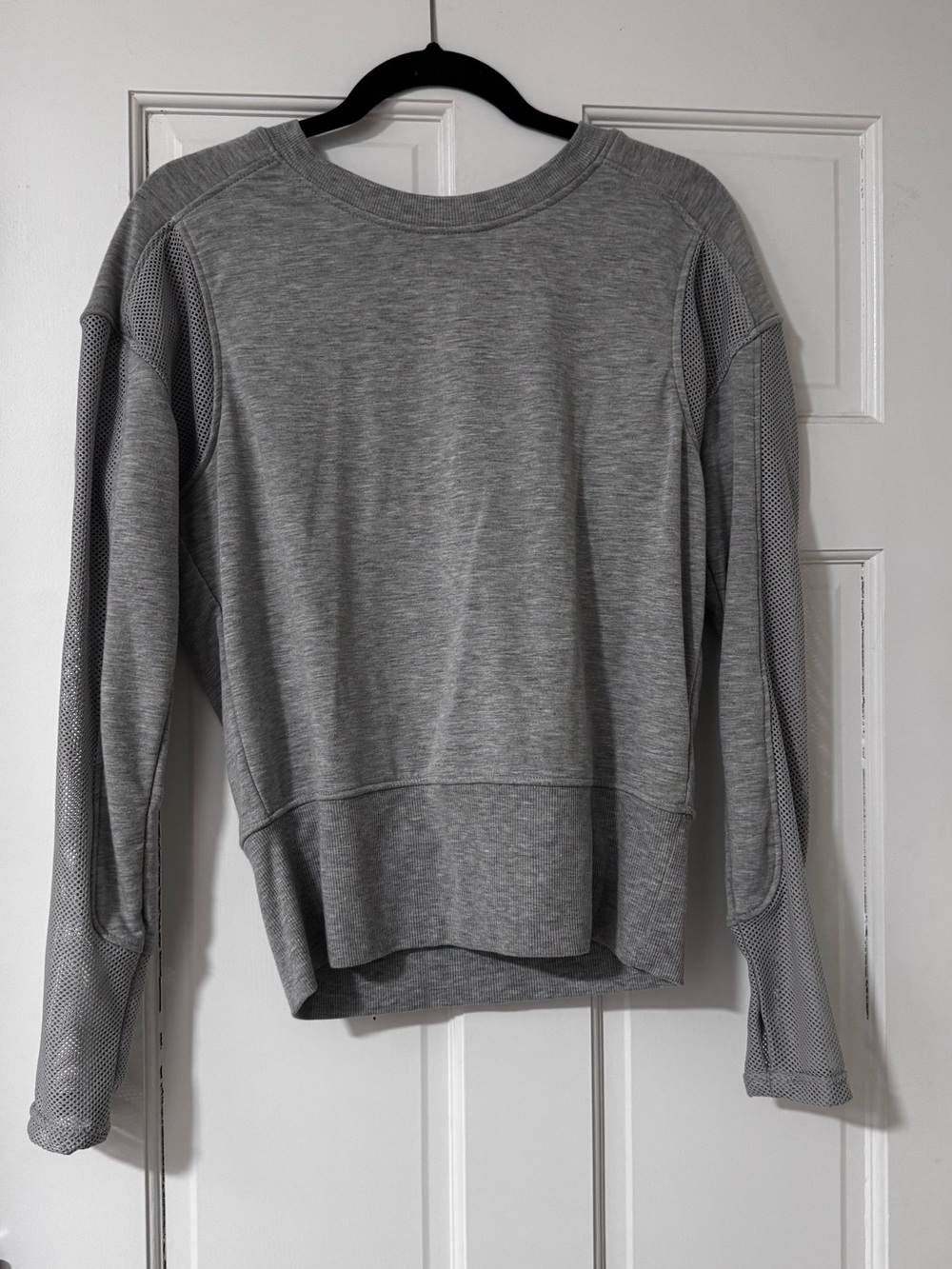 Yogalicious Heather Gray Mesh-Panel Sweatshirt